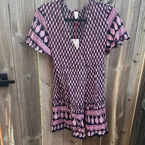 NWT RAGA Avah Floral Wrap Mini Dress In Size Medium